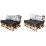 Paletové sedenie Golden Garden GG38 podsedák a vankúš 120cm x 80cm x 15cm sivá vzor café